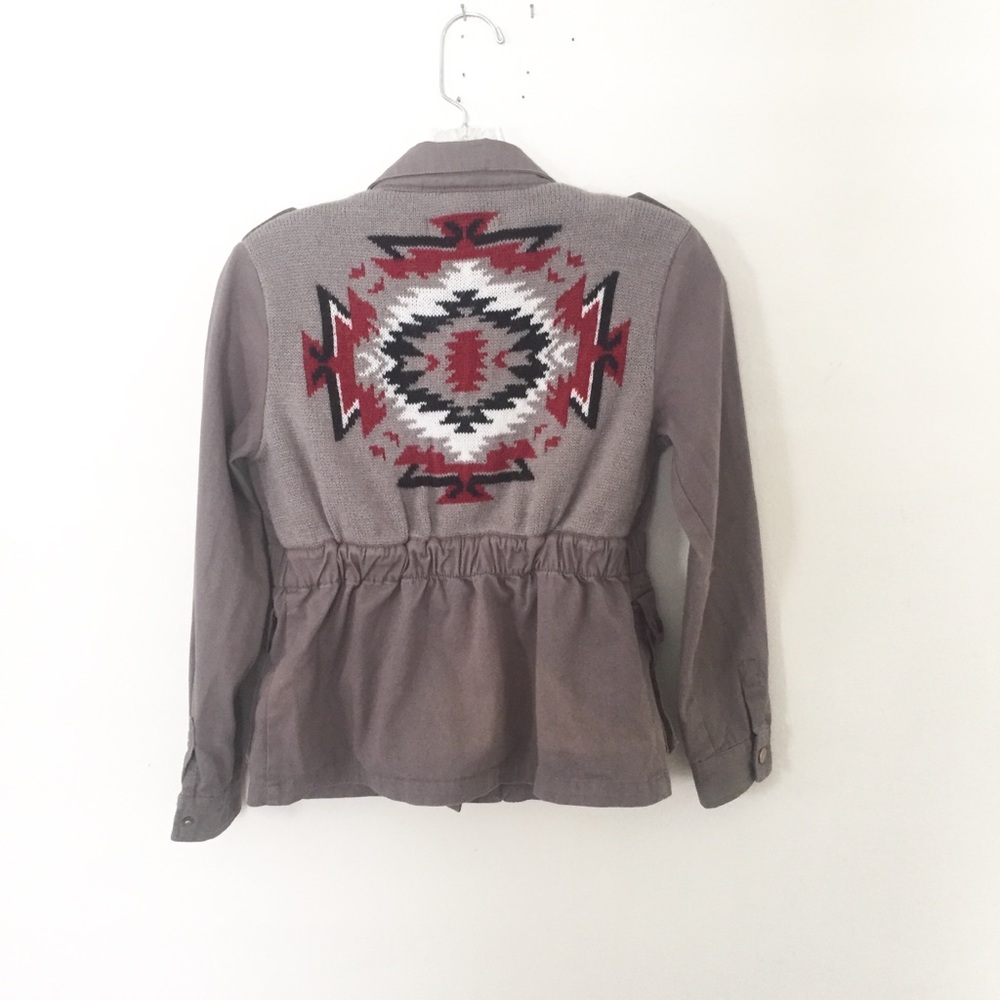 VINTAGE HAVANA Army Green Aztec Southwest Jacket L